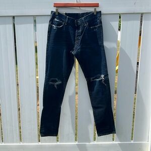 Abercrombie and Fitch Dark Wash Distressed Skinny Jeans